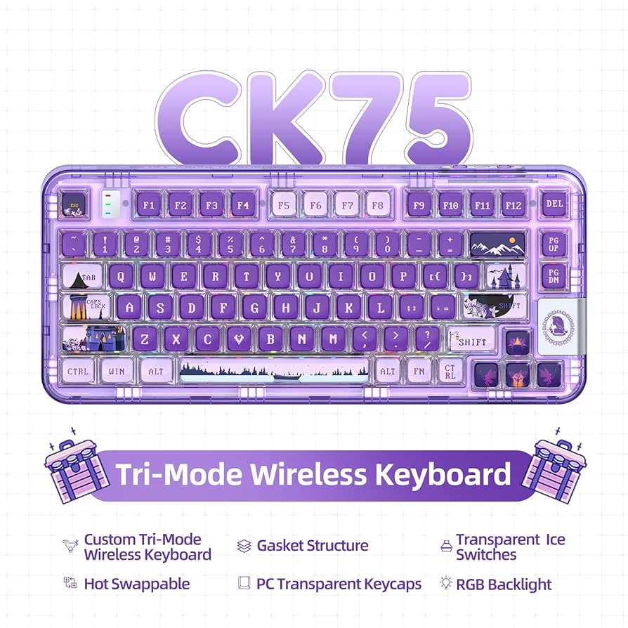 【セール中！】Yunzii Coolkiller CK75 purple YUNZII Coolkiller CK75 Wireless Hot Swappable Mechanical
